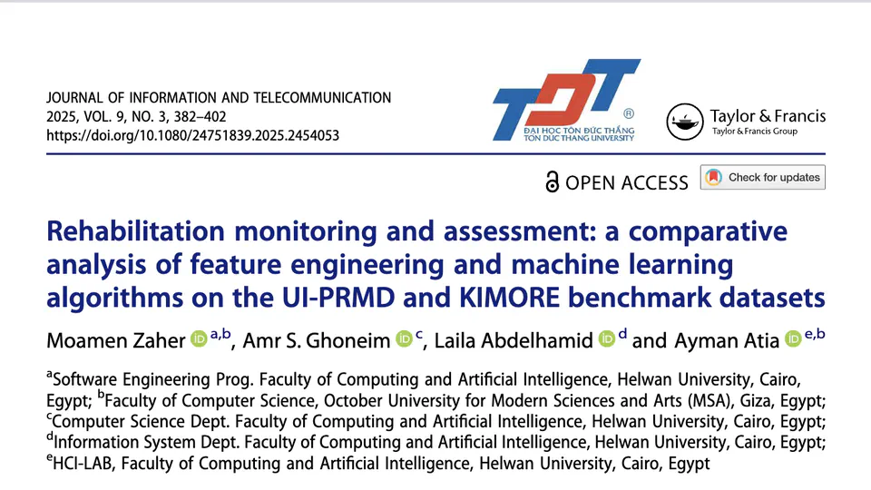 Rehabilitation monitoring and assessment: a comparative analysis of feature engineering and machine learning algorithms on the UI-PRMD and KIMORE benchmark datasets